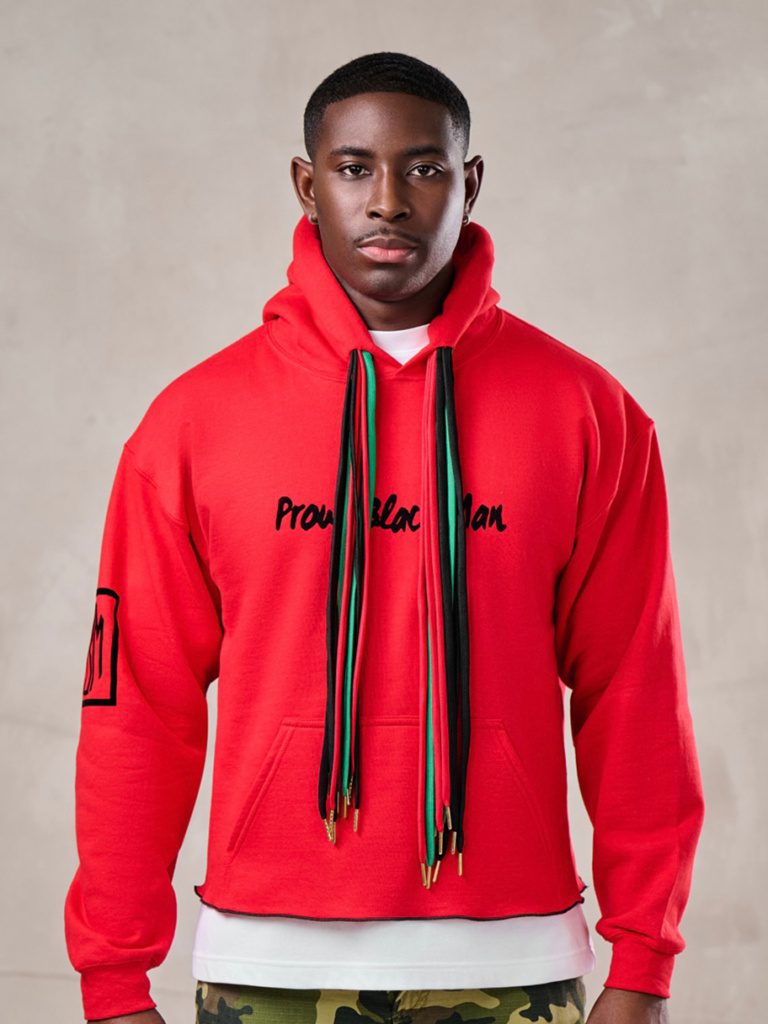 Pan-African Multi colored strings Hoodie (Red)